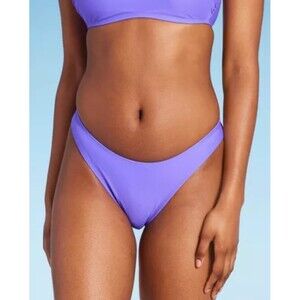 Wild Fable Scoop Front Low-Rise High Leg Cheeky Bikini Bottoms Purple XL
